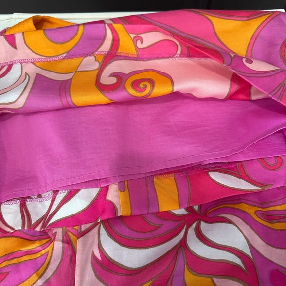 Trina Turk x Banana Republic Pink Orange Swirl Long Sleeve Shift Dress Small - Picture 10 of 13